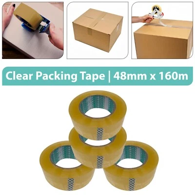 Transparent Fort Emballage Colis Bande Carton Soudure 48mm X 160m - Photo 1/4