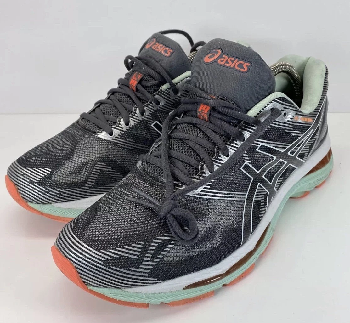 Asics Gel Nimbus 19 T751N Black Running Shoes Sneakers Womens Size
