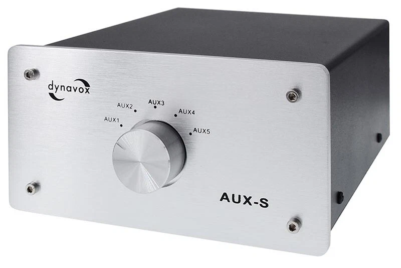 Dynavox Hifi Eingangs-Erweiterung Umschalter 5 x Cinch Eingänge AUX-S Silber - Bild 2 von 4