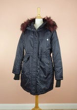 Bnwt Diane Von Furstenberg Navy Blue Padded Daisy Parka Coat Size L