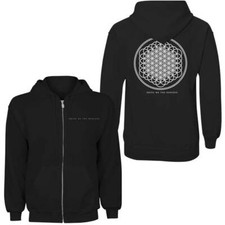 Bring Me The Horizon Unisex Zipped Hoodie: Flower of Life Back Print