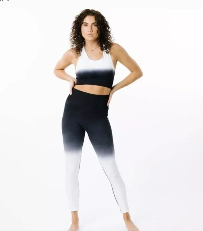 Zyia Active Black White Ombre Leggings High Rise XS