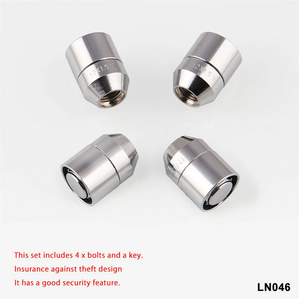 Tuerca antirrobo de seguridad de acero de aleación M12x1,5 1 llave 4 cerraduras Foto 3 de 4
