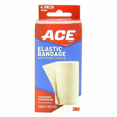 3M Ace Elastic Bandage with strap Closure Latex-Free 4'' 5-3/10ft - 1 Count