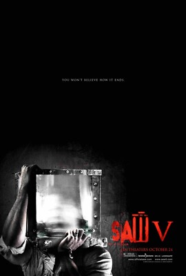2008 Saw V Movie Poster 11X17 Horror Jigsaw Tobin Bell Detective Hoffman   