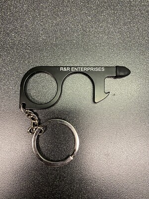 Multifunction Tool KeyChain Door Opener, Bottle Opener, Stylus, Button Pusher
