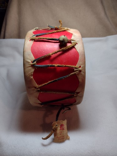 Vintage American Indian Hand Made Drum with original tag - Picture 10 of 12