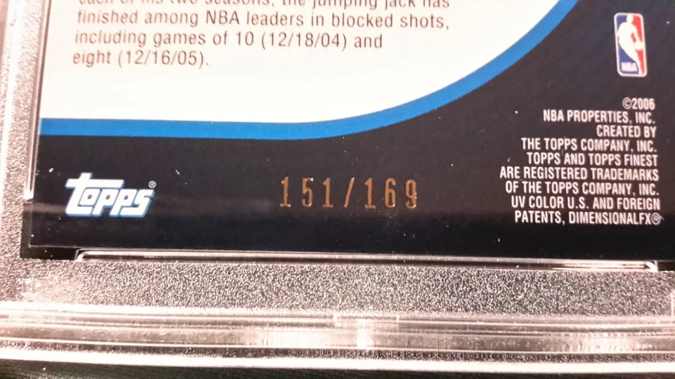 2005 TOPPS FINEST RED REFRACTOR JOSH SMITH CARD #40 PSA 10 #'D 151/169 - Image 3 of 3