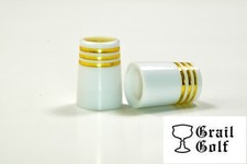 GRAIL GOLF NEW ULTRA-PREM WHITE IRON FERRULES .355 .79" .540OD 3 GOLD RINGS LOT