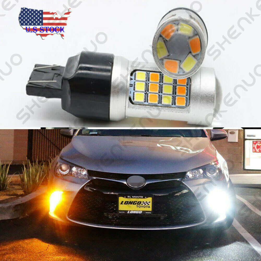 2PCS Turn Signal Light DRL Switchback LED Bulbs For 2015-2017 Toyota Camry