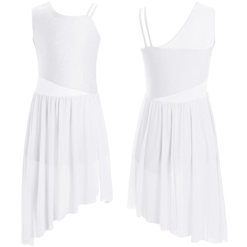 Kids Girls Dresses Asymmetrical Dress Photo Props Leotard Dance Unitard Modern - Picture 27 of 49
