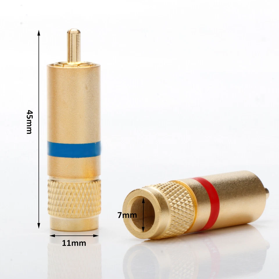 4 un. ​Enchufes RCA Conectores de cable de señal HiFi Adaptadores de cable de audio Terminal NUEVO Foto 3 de 4