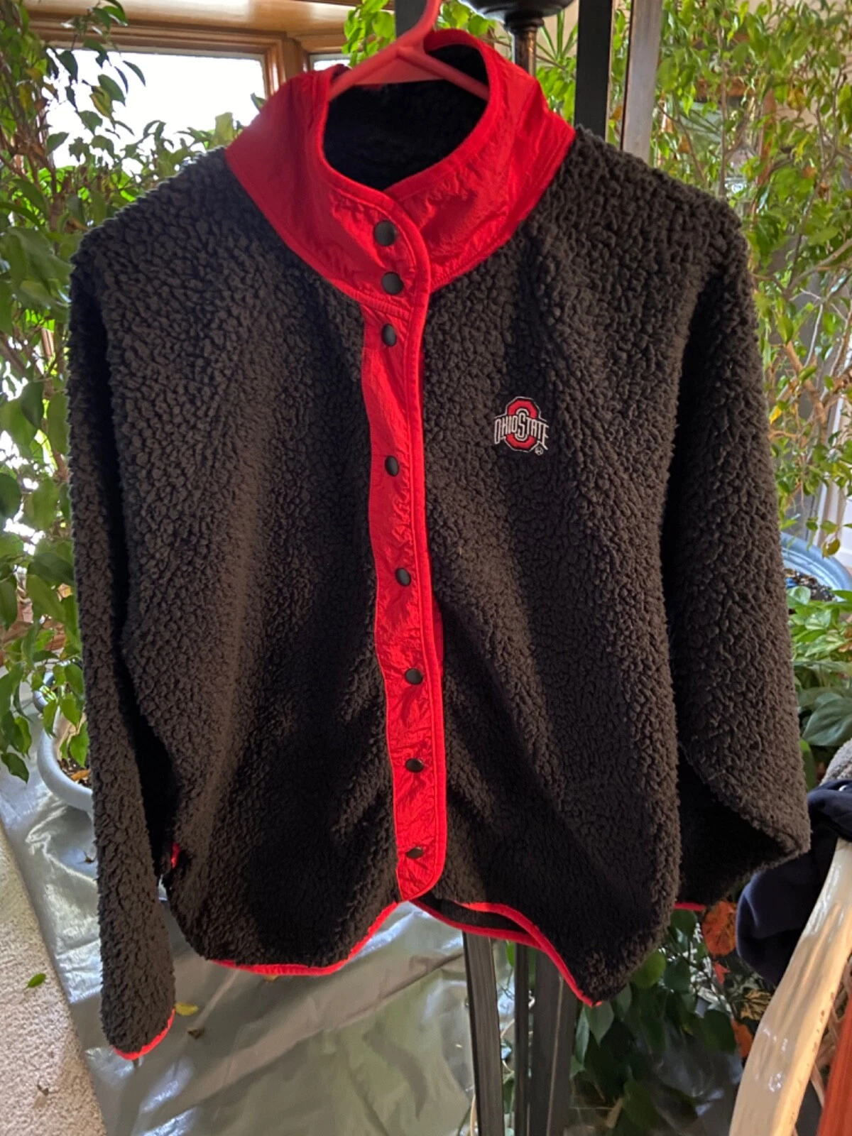 UNDERCOVER Giacca sherpa vintage 1975 ROSA Victoria Secret donna Ohio State Snap taglia XS