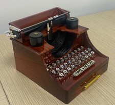 Vintage Red Silver Remington Portable Antique Typewriter Music Box Collectibles thumbnail