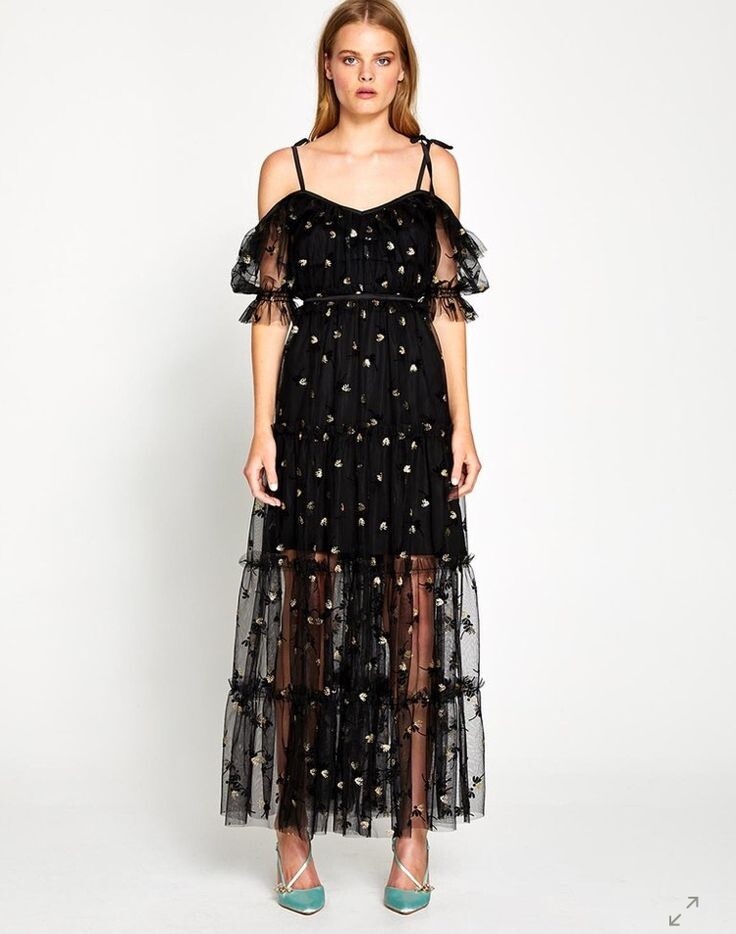 alice mccall wish you were here embroidered tulle mini dress Beige Floral Embellished Cape Mini Dress main image 1