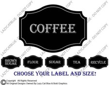 Kitchen Label Decal Sticker Coffee Sugar Tea Recycle Flour Jar Home Decor Bottle