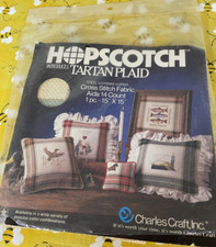 Charles Craft Hopscotch Tartan Plaid 14 Ct. Aida Cloth 15  X 15  Cross Stitch