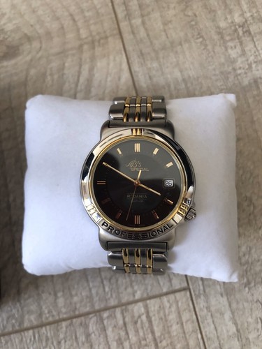 Montre Rodania Professional Saphir - Boîtier Saphir Doré, étanche 100m, Automatique - Neuf Avec étiquettes
