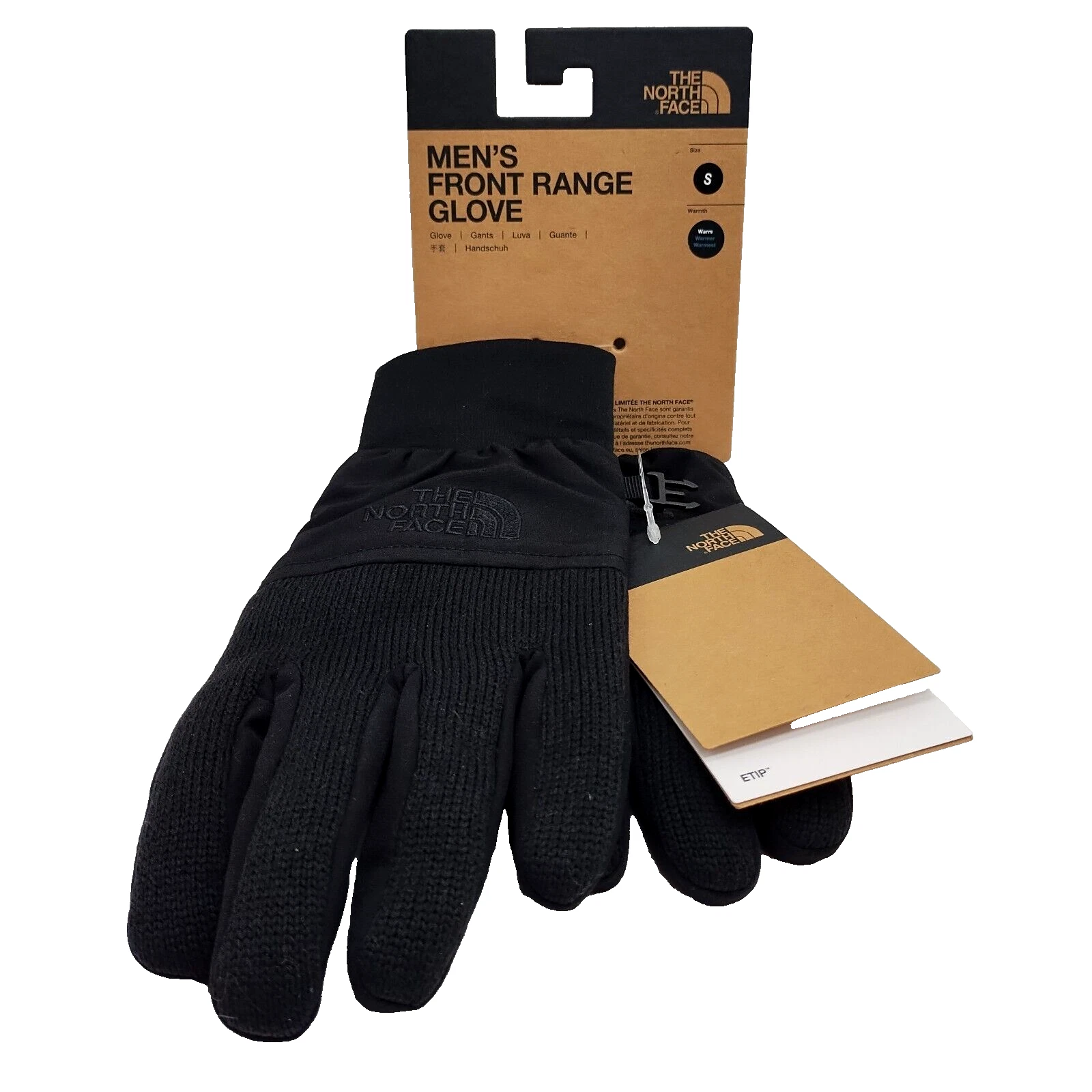 THE NORTH FACE Men's Front Range Black ETIP Touchscreen Gloves Small TNF NWT