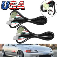 Pair JDM Side Marker City Light Wire Harness For Honda Civic Acura EG EK9 DC2