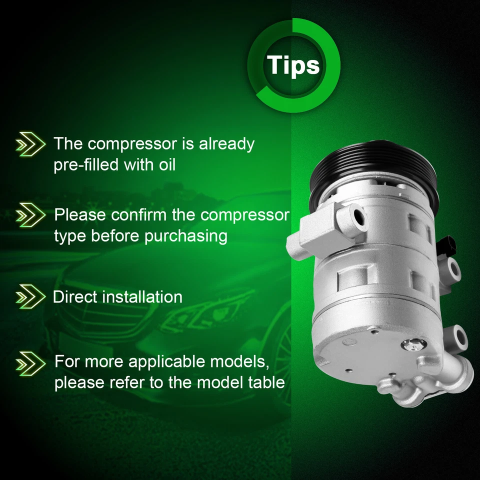 AC A/C Compressor FOR 2006 2007 2008 2009 Chevrolet Equinox Pontiac Torrent 3.4L - Image 4 of 4