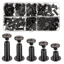80 Sets Chicago Screw Leather Rivets Assorted Kit Chicago Binding Screws 5 Sizes