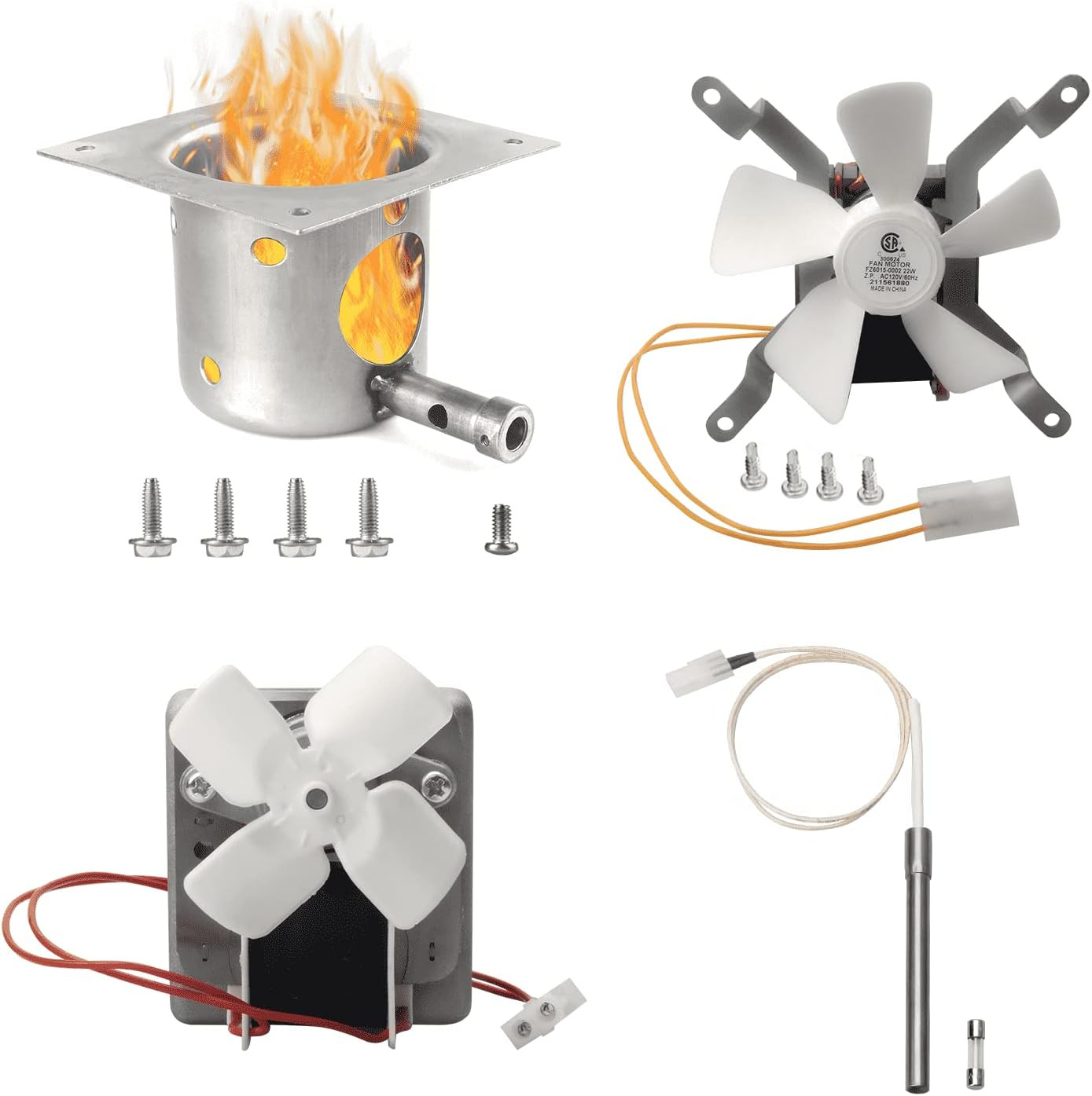 Grill Auger Motor Fan Fire Burn Pot Hot Rod Replacement Kit 