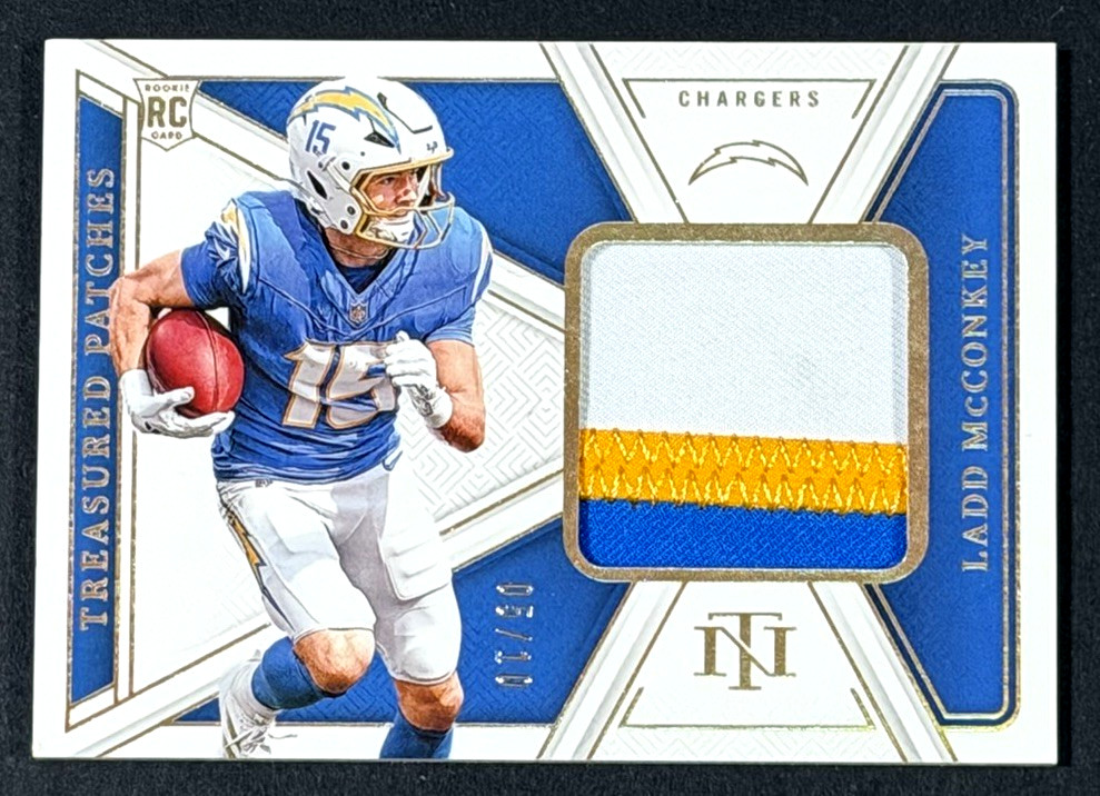 Ladd McConkey Panini National Treasures Treasured Patches #LMY Base