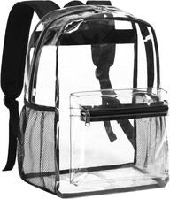 Large Clear Backpack Heavy Duty School See Through Bookbag for Work Concert