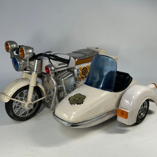 MARUSHO Vintage Tin Toy HONDA Police Motorcycle TMPD Showa Retro Made in Japan