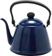 Drip Kettle II Hollow 0.6 gal (2 L) Induction Compatible, Navy, Made in Japan...