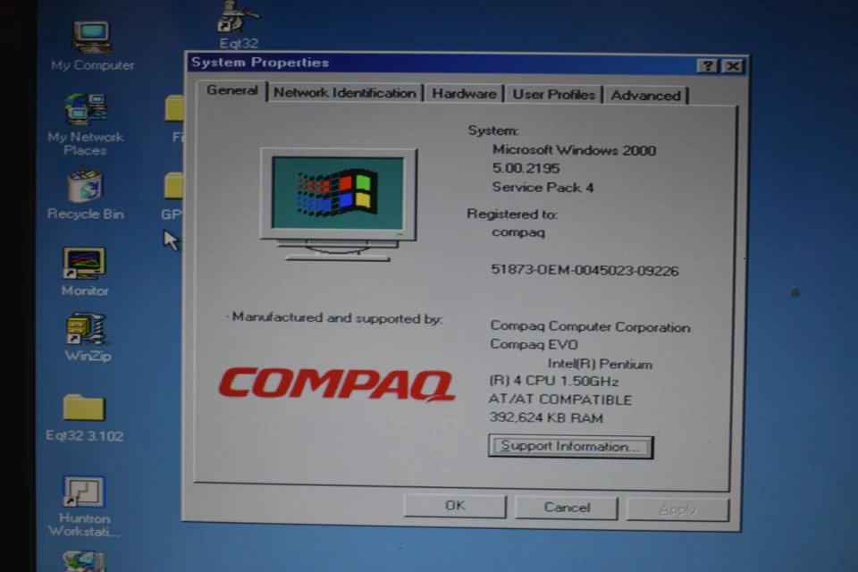 EVO PC / WINDOWS 2000 PRO, INTEL PENTIUM 4 CPU, 1.5GHZ,392,624 KB RAM / COMPAQ - Image 3 of 3
