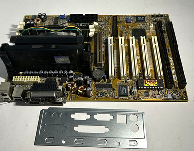 ASUS P2B-F Intel 440BX Slot 1 ATX Motherboard CPU RAM I/O Shield Vintage Retro