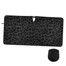Black Leopard Windshield Sun Shade, Cheetah Car Sunshade for Medium multi 22