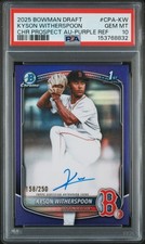 2025 BOWMAN DRAFT CHROME PROSPECT AUTO PURPLE KYSON WITHERSPOON 158/250 PSA 10