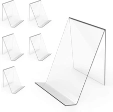 Acrylic Book Stand Without Ledge,6 Inch 6PC Clear Acrylic Display Easel Transpar