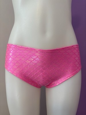 Pink Mermaid Metallic Cheeky Bottoms Size Medium Ravewear