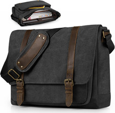 Vintage Canvas Messenger Bag for Men 15.6-16 Inch Laptop Bag,Computer Satchel Sh