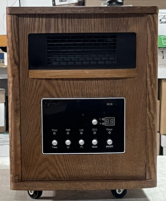 LIFE SMART LS-1000X-4M 1500 WATT INFRARED HEATER W/ CASTERS & REMOTE CONTROL.