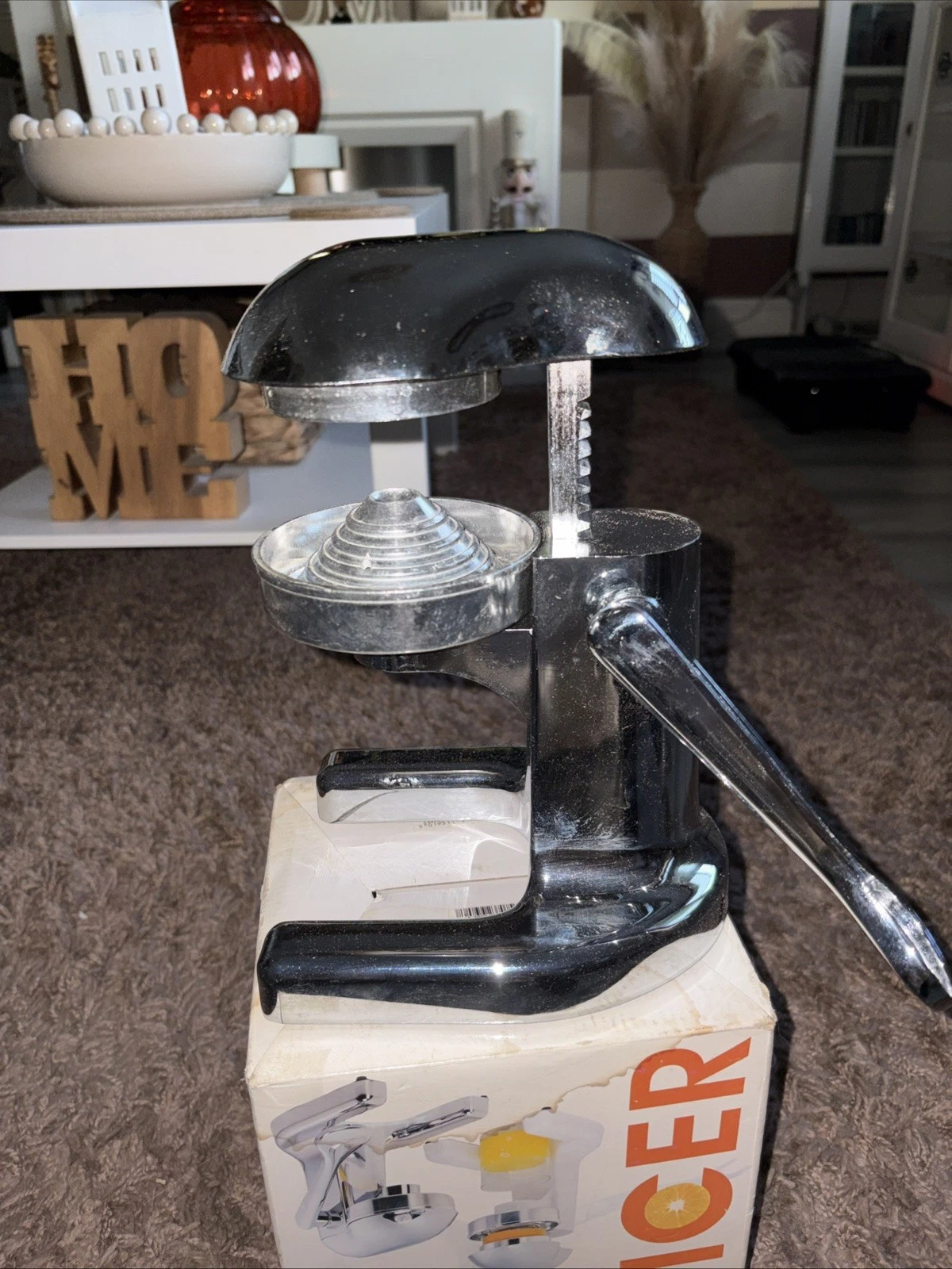 Vintage Chrome Citreous Juicer Manual Press Lever Arm Excellent Condition