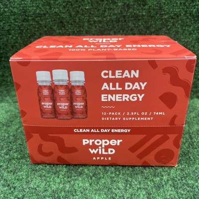 Proper Wild Energy Shot Apple 2.5oz - Qty 12 Organic Vegan Healthy NEW Caffeine