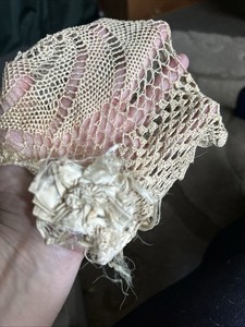 Antique baby bonnet In Vintage Disneyland Box