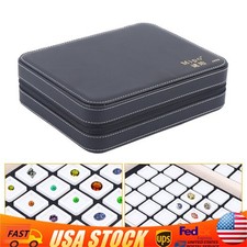 60 Grids Leather Gemstone Gem Diamond Storage Case Jewelry Display Box