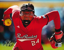 NIJAREE CANADY signed (TEXAS TECH RAIDERS) softball 8X10 photo BECKETT BY085579