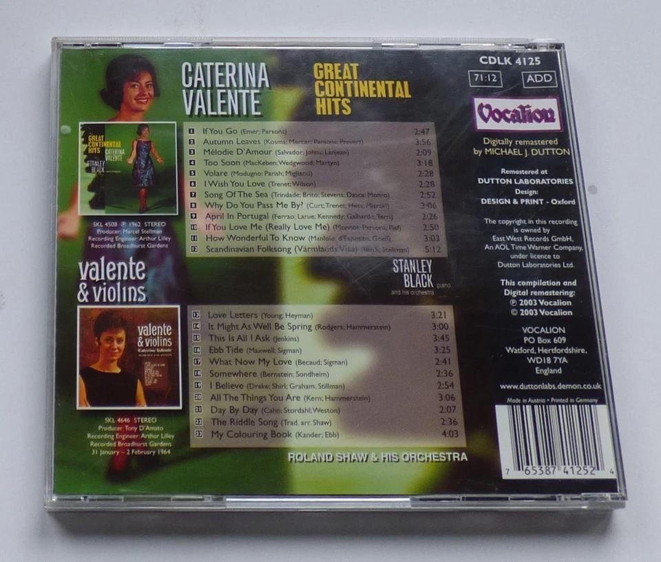 Caterina Valente - Great Continental Hits / Valente & Violins CD [2003] - Image 3 of 4