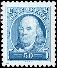 US Scott # 3139a, Benjamin Franklin, 1997 50¢ Stamp, MNH
