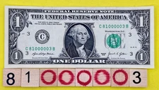 Five in a Row 0s Quints C xx00000x B Fancy Serial Number $1 Dollar Bill 2021 FRN