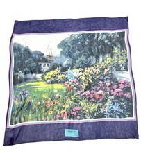 The Greenwich Workshop Silk Scarf Seaport Garden Mystic Painting by Paul Landry