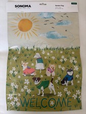Dogs with Coats Outdoor Welcome Garden Flag
