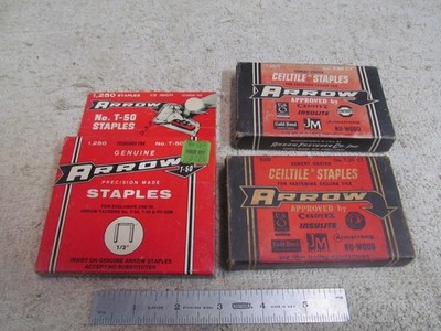 (3) PACKS OF ARROW STAPLE GUN STAPLES NUMBER T-50, 1/2'', 3,000 STAPLES.